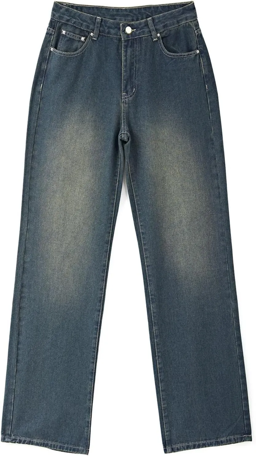 Xineicy Women's Jeans Wide Leg Jeans High Waisted Baggy Y2K Loose Boyfriends Jeans Trendy Denim Pants