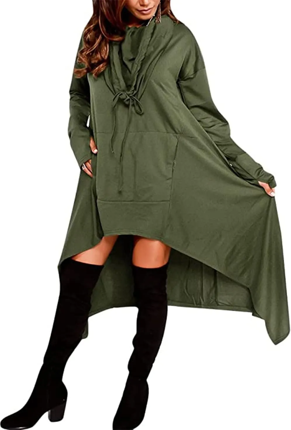 Xuan2Xuan3 Women Pullover Hoodies Sweatshirt Long Sleeve Oversize Top Shirt Dress