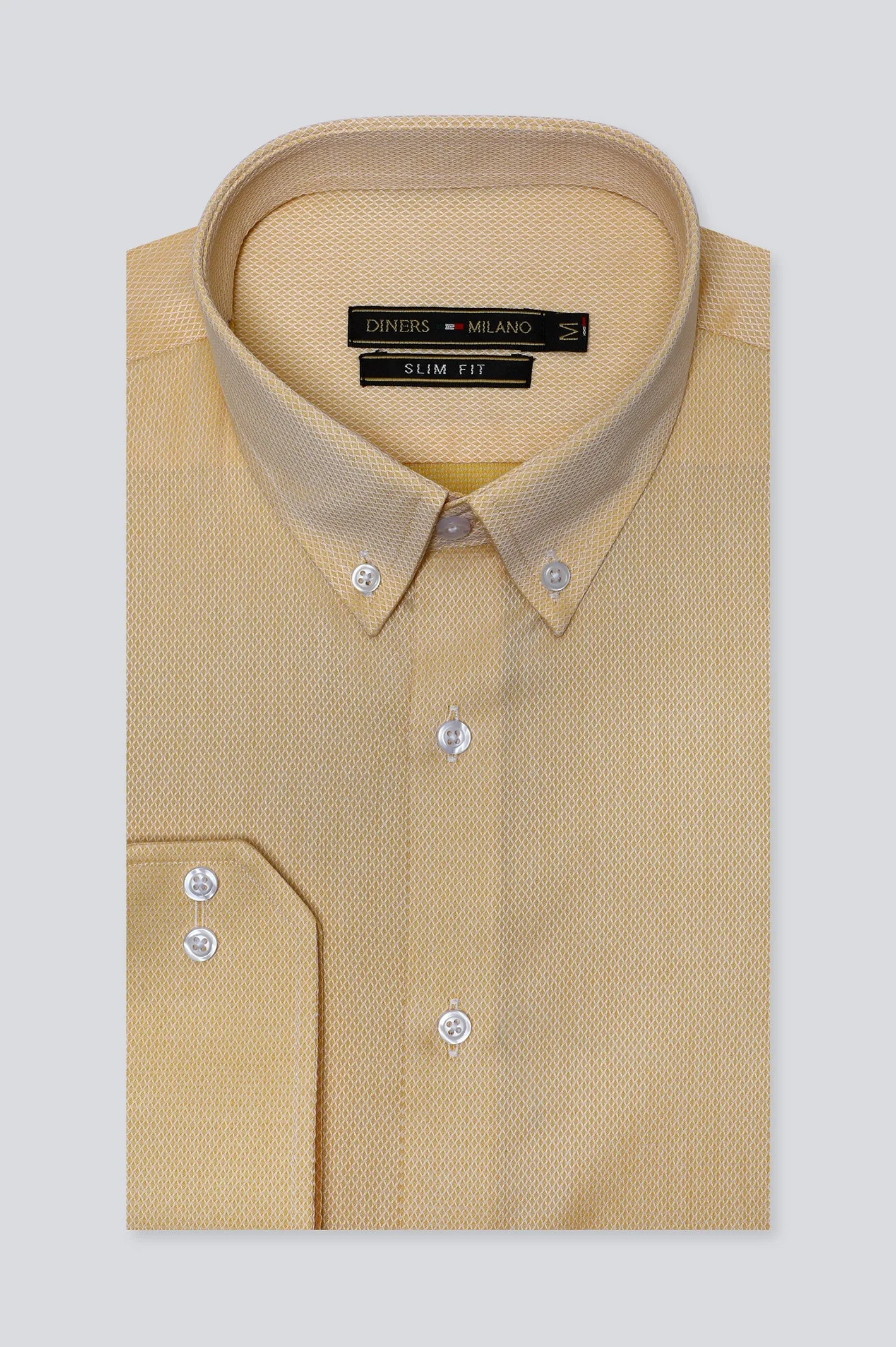 Yellow Texture Casual Milano Shirt