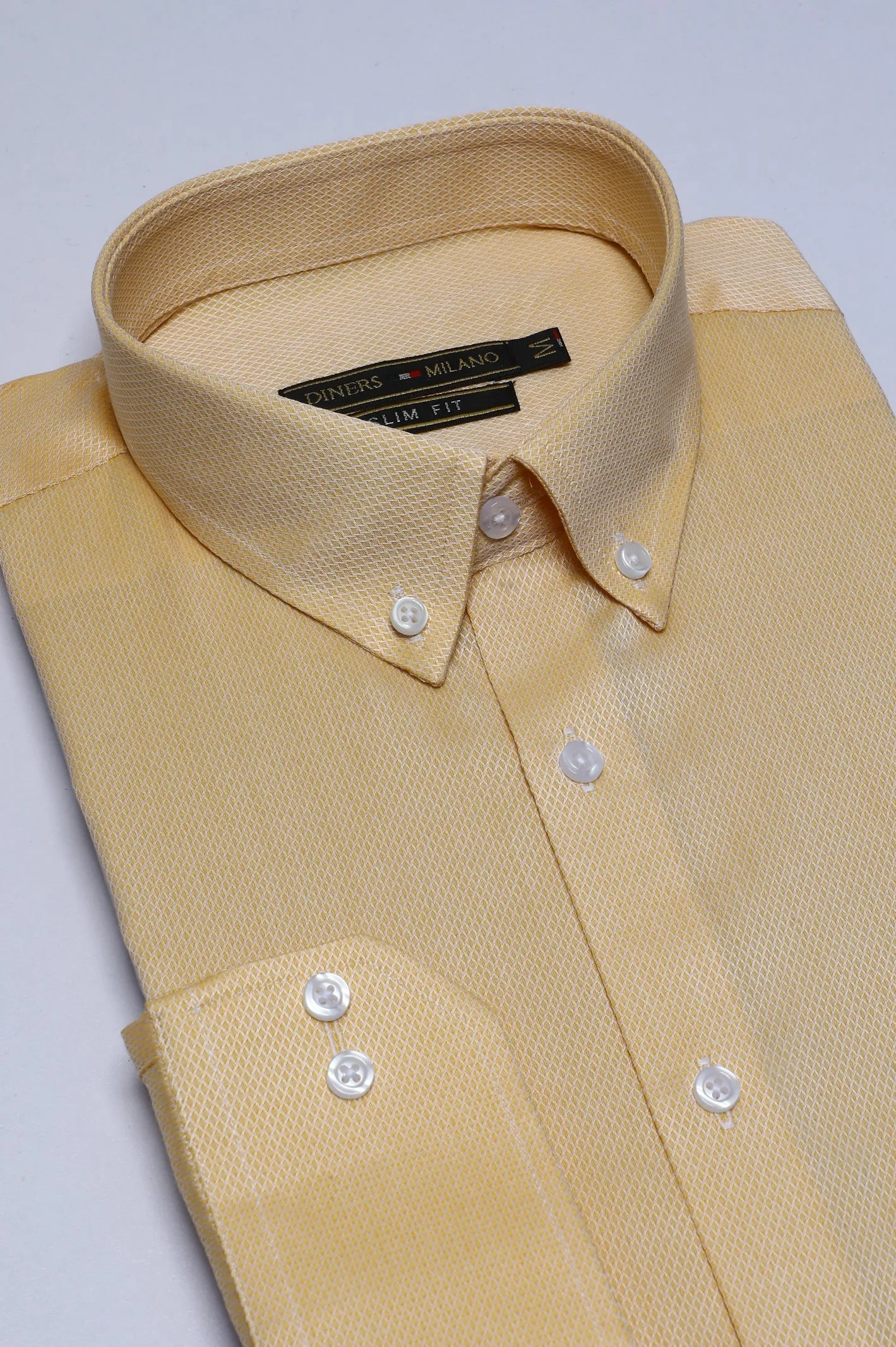 Yellow Texture Casual Milano Shirt