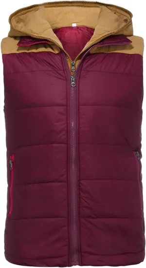Ymosrh Men's Puffer Vest Outdoor Quilted Winter Vest Hooded Sleeveless Jacket Padded Vest Coats Packable Vest, S-5XL