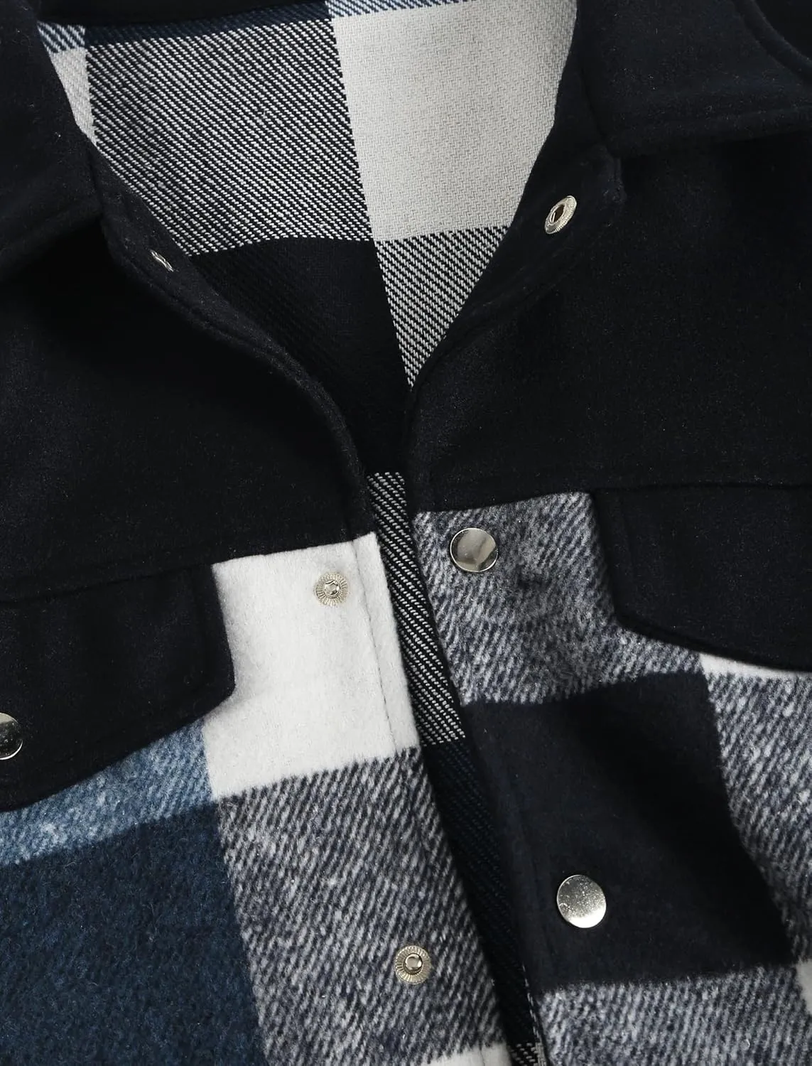 ZAFUL Mens Plaid Shirt,Long Sleeves,Classic Flannel Shirt Button Down Shirt Jacket Tops