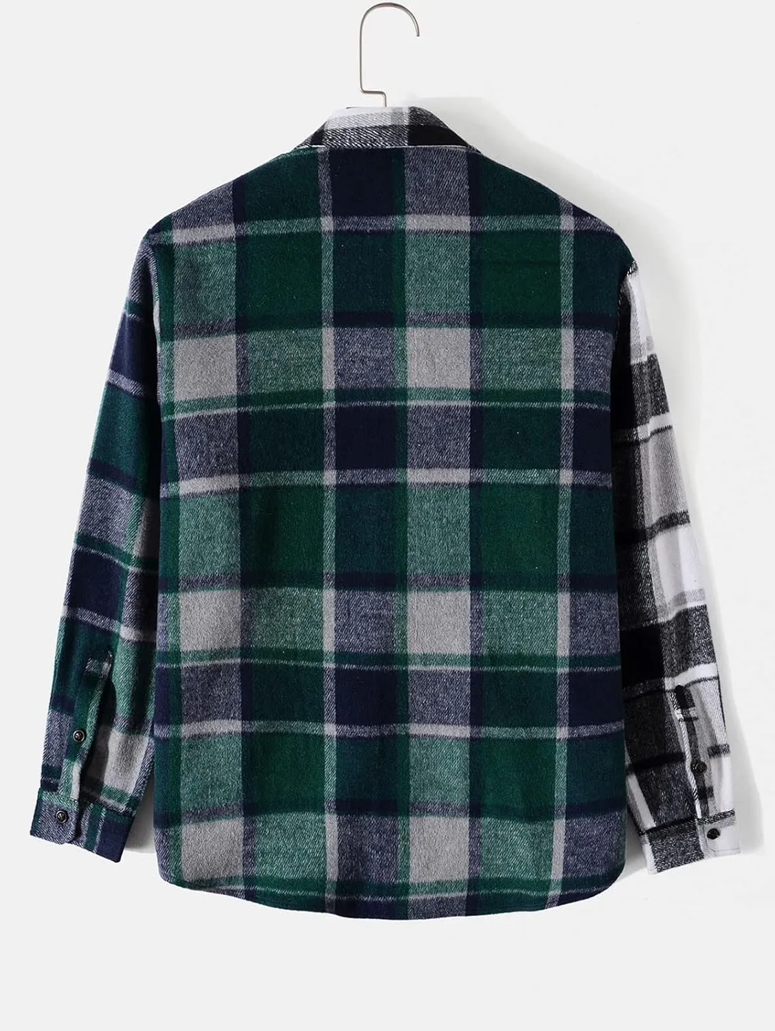 ZAFUL Mens Plaid Shirt,Long Sleeves,Classic Flannel Shirt Button Down Shirt Jacket Tops