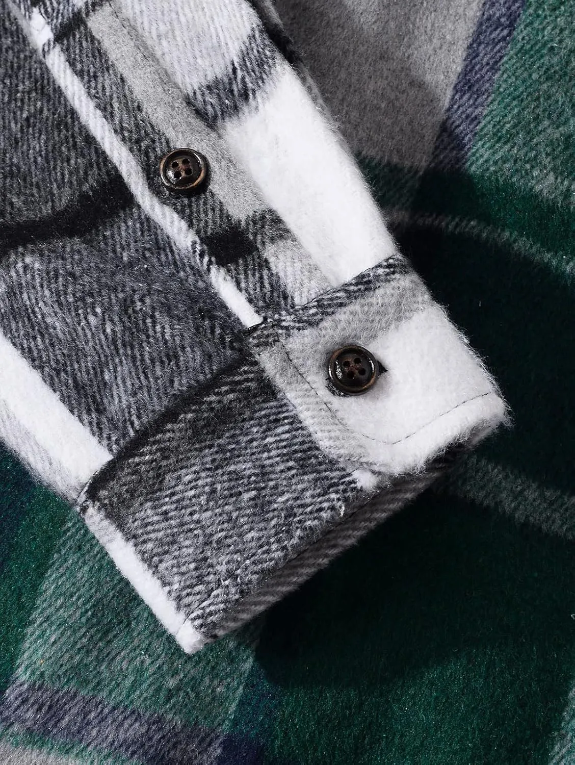 ZAFUL Mens Plaid Shirt,Long Sleeves,Classic Flannel Shirt Button Down Shirt Jacket Tops