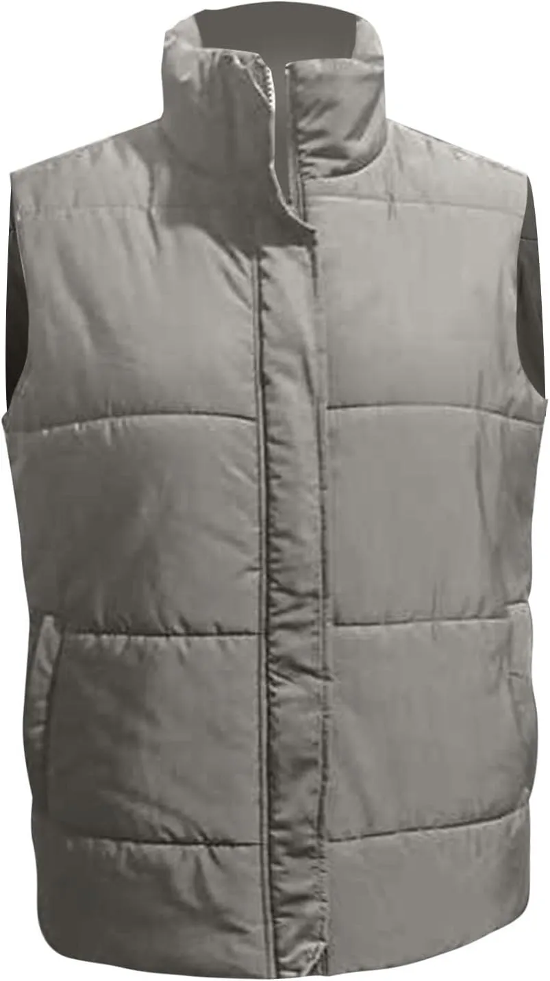 Zip Up Winter Coat Outerwear Vests Zipper Pocket Loose Sleeveless Jacket Coat Sleeveless Lightweight Puffer Jacket